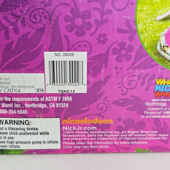 Nickelodeon Dora The Explorer 2 Ring Inflatable Swimming Pool 36" - Picture 3 of 9